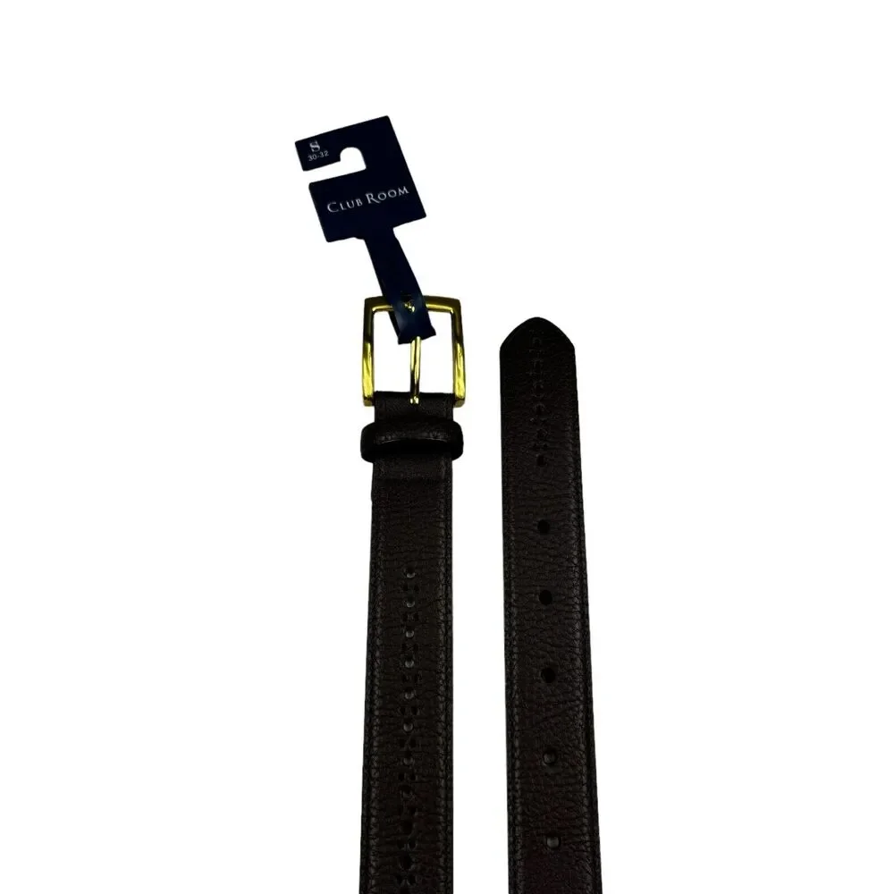 Club Room Mens Casual Brogue Dress Belt Brown S 30-32 - Picture 2 of 4